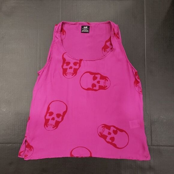 E.vil by Queen Of Evil Purple Silk Skull Shirt - Picture 1 of 10